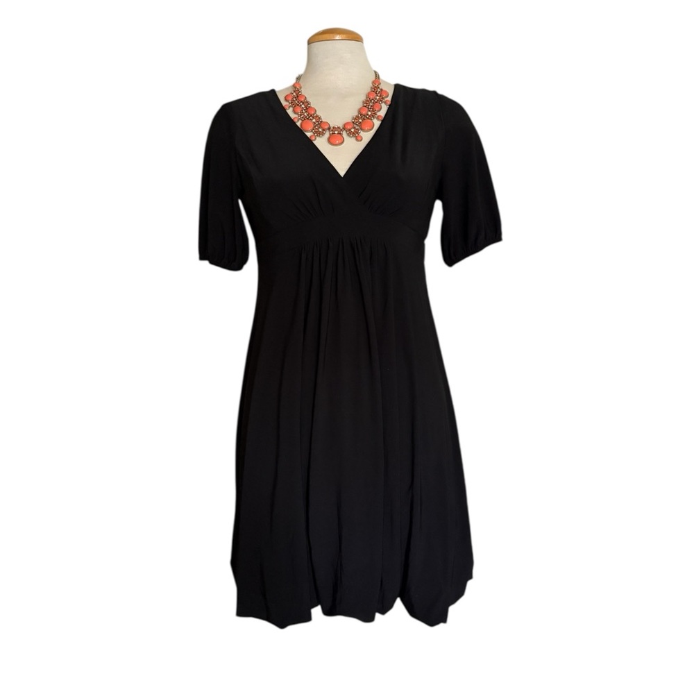 Essentials by A.B.S Chic Black V-Neck Mini Dress